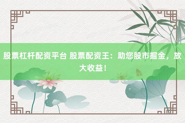 股票杠杆配资平台 股票配资王：助您股市掘金，放大收益！
