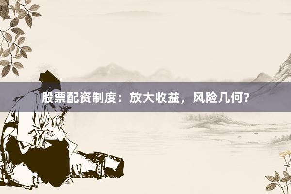 股票配资制度：放大收益，风险几何？