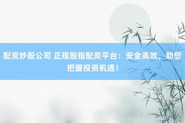 配资炒股公司 正规股指配资平台：安全高效，助您把握投资机遇！