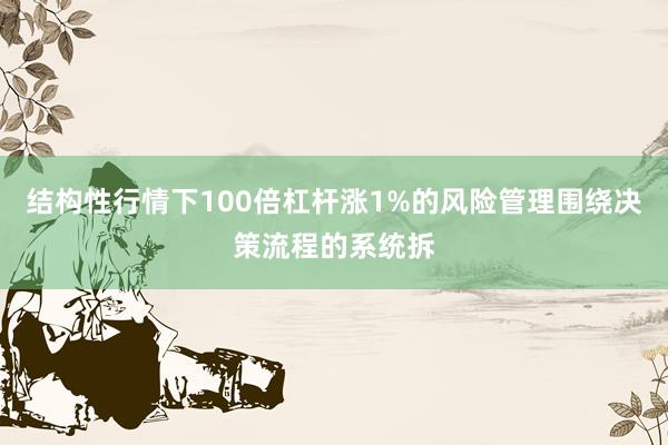 结构性行情下100倍杠杆涨1%的风险管理围绕决策流程的系统拆