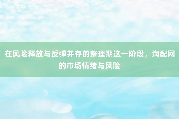 在风险释放与反弹并存的整理期这一阶段，淘配网的市场情绪与风险