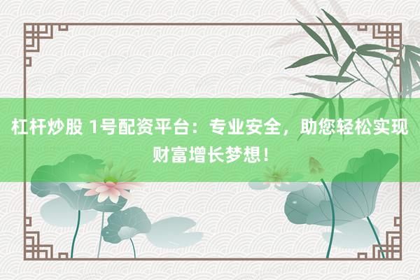 杠杆炒股 1号配资平台：专业安全，助您轻松实现财富增长梦想！